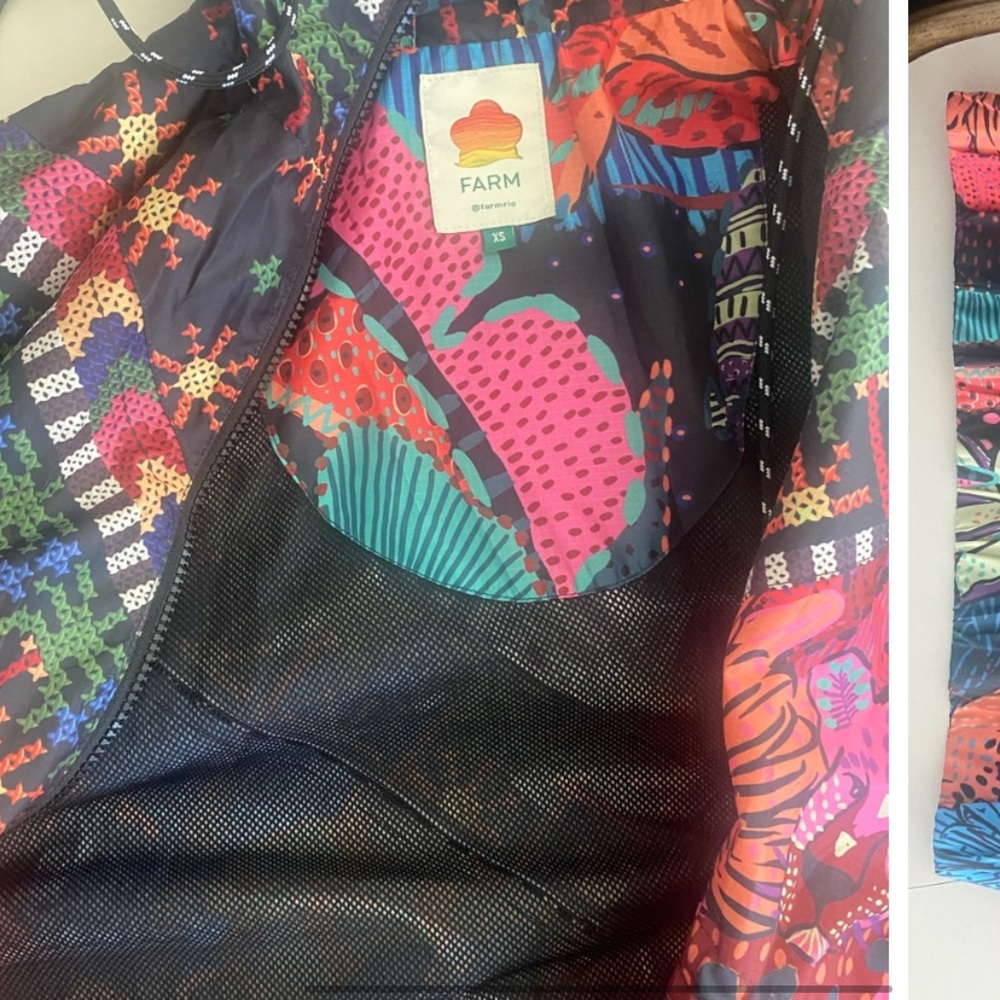 Farm Rio Cool Leopards Windbreaker Jacket (shorts sold separately) - Picture 2 of 4